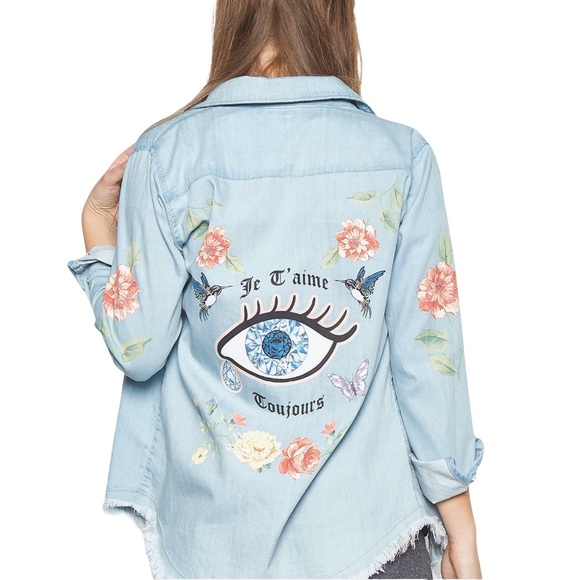 new Lauren Moshi ❤︎ Sloane Love You Forever ❤︎ Floral Print Button Down Shirt ❤︎ - Picture 3 of 17